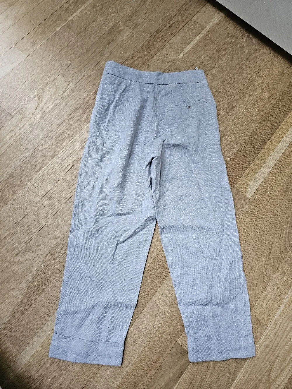 Aritzia Wilfred Allant Linen Blend Ashen High Waist Cropped Trousers